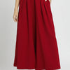 Umgee Elastic Waist Wide Leg Pants - CRIMSON