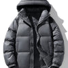 Men's Plus Size Zip Up Hooded Puffer Jacket - Dark Gray