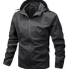 Men's Lightweight Hooded Windbreaker Jacket - Black