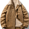 Men's Plus Size Snap Down Sherpa Lined Winter Coat - Caramel