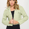Coalition LA Snap Down Cropped Hooded Jacket - Mint