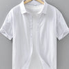 Men's Plus Size Button Up Short Sleeve Shirt - White