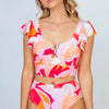 White Birch Full Size Floral Two Piece Swim Set - Orange