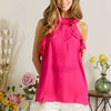 ADORA Ruffled Grecian Neck Top - Fuchsia