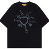 Men's Graphic Round Neck Short Sleeve T-Shirt - Black
