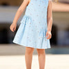 Children's Gingham Ruffle Sleeveless Dress - Pastel Blue