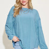 Basic Bae Full Size Ribbed Round Neck Long Sleeve T-Shirt - Teal