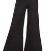 Zenana Wide Leg Flare Sweater Pants - BLACK
