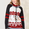 Double Take Full Size Christmas Drawstring Long Sleeve Hoodie - Brick Red