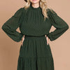Culture Code Swiss Dot Smock Neck Mini Dress with Pockets - D.Olive