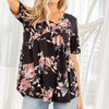 Heimish Full Size Crisscross Neck Floral Babydoll Top Plus Size - Black