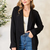 Heimish Full Size Open Front Long Sleeve Blazer - Black