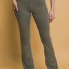 Love Tree High Waist Flare Active Leggings with Side Pockets - Moss