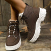 Plush Lining Lace Up Boots - Chocolate