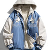 Men's Full Size Zip Up Hooded Jacket Plus Size - Blue