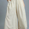 Umgee High-Waisted Wide Leg Striped Pants - Ivory