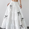 Tiered Bow Maxi Skirt - White