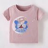 Children's Cute Fairy Graphic Short Sleeve T-Shirt - Dusty Pink