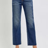 RISEN High Rise Slim Barrel Jeans - DARK