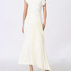 Single Shoulder Pleated Dress - White
