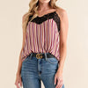 And The Why Stripe Print with Lace Cami - STRIPE