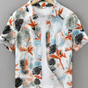 Men's Plus Size Printed Short Sleeve Button-Up Shirt - Multicolor