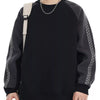 Men's Plus Size Raglan Sleeve Casual Sweatshirt - Black