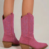Beast Fashion Rhinestone Detail Point Toe Boots - Cerise