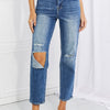 RISEN Full Size Emily High Rise Relaxed Jeans - Dark