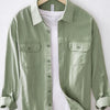 Men's Button Up Long Sleeve Shirt - Army Green