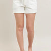 Judy Blue Full Size High Waist Cuff Denim Shorts Plus Size - WHT