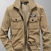 Men's Plus Size Casual Corduroy Zip Up Jacket - Khaki