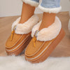 Cozy Fur-Lined Winter Platform Boots - Camel