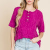 BOMBOM At The Fair Animal Textured Top - Deep Purple