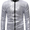 Men's Sequin Zip Up Jacket - Silver
