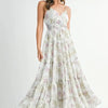MABLE Floral Print Tiered Cami Maxi Dress - Green