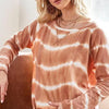BiBi Tie Dye French Terry T-Shirt With Side Slits - Rust
