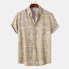 Men's Printed Short Sleeve Button-Up Shirt - Khaki