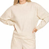 Zenana Scuba Long Sleeve Sweatshirt and Shorts Set - H VANILLA