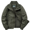 Men's Plus Size Zip Up Jacket with Pockets - Army Green