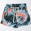 BiBi Tie Dye Print Casual Shorts - CHARCOAL/BLUSH