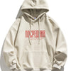 Men's Plus Size Drawstring Letter Dropped Shoulder Hoodie - Gray Apricot