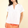 VERY J Nochted Short Sleeve Washed T-Shirt - Ivory