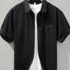 Men's Plus Size Button Up Long Sleeve Shirt - Black