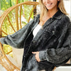 BiBi Vintage Washed Wrinkle Gauze Shacket - BLACK CHARCOAL