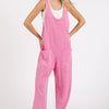 Mittoshop Mineral Wash Relaxed Fit Sleeveless Harem Jumpsuit - PINK