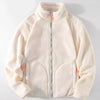 Men's Plus Size Fleece Lined Full Zip Sweatshirt - Beige