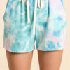 BiBi Tie Dye Print Casual Shorts with Twill - PASTEL GREEN