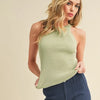 Aemi + Co Grecian Neck Ribbed Tank - Sage