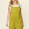 Double Take Full Size Texture Sleeveless Romper - Chartreuse